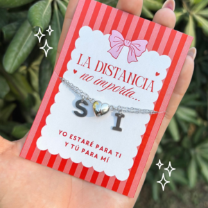 Collares de acero mas imán e iniciales - Iman corazón