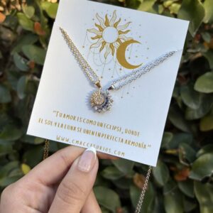 Collares Sol y Luna - con imán y strass