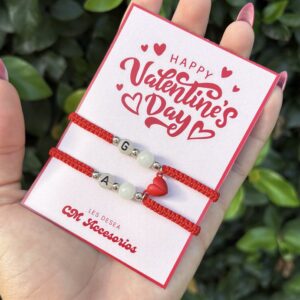 San Valentin - Pulseras mas imán de corazón e iniciales luminosas