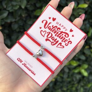 San Valentín - Imán de corazón plateado