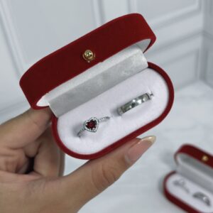 Conjunto de anillos - Anillo de Corazón Rojo