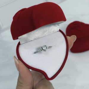 Anillo promesa - Corazon plateado